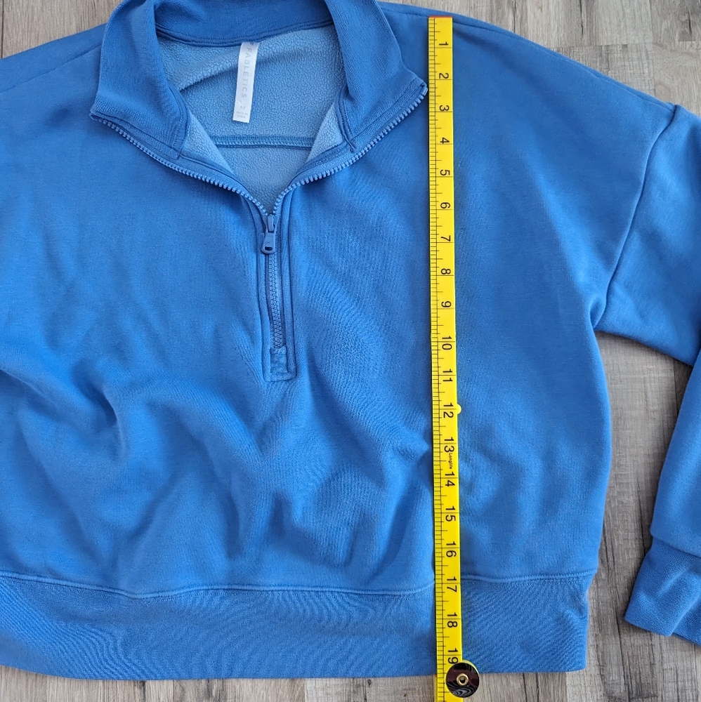 Fabletics Catarina Mock Neck Zip Pullover in Blue Cornflower, Medium - Picture 7 of 7